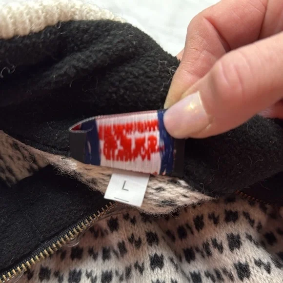 Norwool Wool Quarter Zip Pullover Sweater Black and Ivory Size Large - Picture 4 of 12